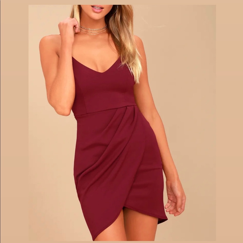 Lulus Wine Bodycon Dress